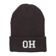 OH Ohio State Embroidered Long Beanie