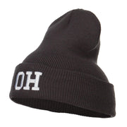 OH Ohio State Embroidered Long Beanie