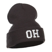 OH Ohio State Embroidered Long Beanie