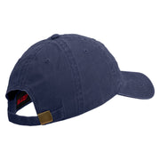 U.S Army Infantry Embroidered Washed Solid Pigment Dyed Cotton Twill Brass Buckle Cap - Navy OSFM