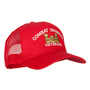 Combat Engineer Veteran Embroidered Solid Cotton Mesh Pro Cap