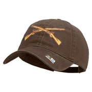 U.S Army Infantry Embroidered Washed Solid Pigment Dyed Cotton Twill Brass Buckle Cap - Brown OSFM
