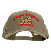 Licensed Combat Engineer Veteran Embroidered Solid Cotton Twill Mesh Prostyle Cap - Khaki OSFM