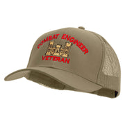 Licensed Combat Engineer Veteran Embroidered Solid Cotton Twill Mesh Prostyle Cap - Khaki OSFM