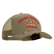 Licensed Combat Engineer Veteran Embroidered Solid Cotton Twill Mesh Prostyle Cap - Khaki OSFM