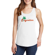 Staycation Palm Tree Ladies Core Cotton Tank Top