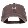 Mini Peace Symbol Embroidered Washed Cap