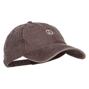 Mini Peace Symbol Embroidered Washed Cap