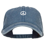 Mini Peace Symbol Embroidered Washed Cap