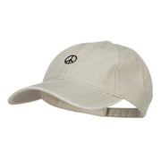 Mini Peace Symbol Embroidered Washed Cap