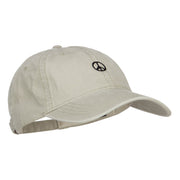 Mini Peace Symbol Embroidered Washed Cap