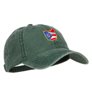 Ohio Map State Flag Embroidered Washed Cap