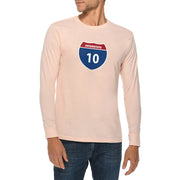 Interstate Freeway 10 Graphic Long Sleeve Crewneck Tee