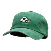 Soccer Tortoise Embroidered Unstructured Cotton Cap