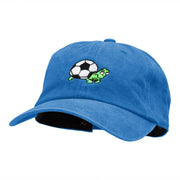 Soccer Tortoise Embroidered Unstructured Cotton Cap