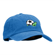 Soccer Tortoise Embroidered Unstructured Cotton Cap