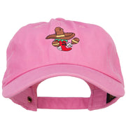 Pepper with Maracas Embroidered Unstructured Cap