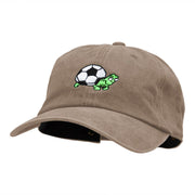 Soccer Tortoise Embroidered Unstructured Cotton Cap