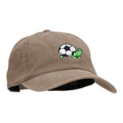 Soccer Tortoise Embroidered Unstructured Cotton Cap