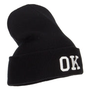 OK Oklahoma State Embroidered Long Beanie