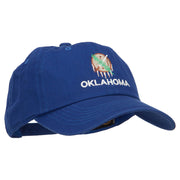 Oklahoma State Flag Embroidered Unstructured Washed Cap