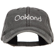 Oakland Embroidered Washed Buckled Cap