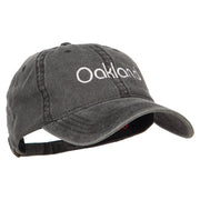 Oakland Embroidered Washed Buckled Cap