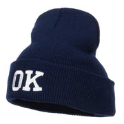 OK Oklahoma State Embroidered Long Beanie