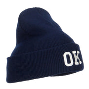 OK Oklahoma State Embroidered Long Beanie