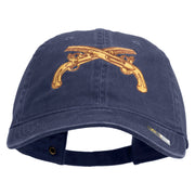 U.S. Army Military Police Insignia Embroidered Washed Solid Pigment Dyed Cotton Twill Brass Buckle Cap - Navy OSFM