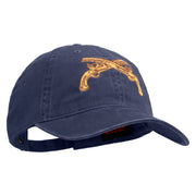 U.S. Army Military Police Insignia Embroidered Washed Solid Pigment Dyed Cotton Twill Brass Buckle Cap - Navy OSFM