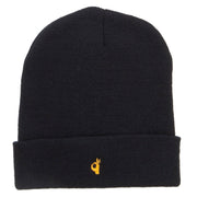 Mini Ok Sign Embriodered Long Beanie