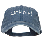 Oakland Embroidered Washed Buckled Cap