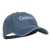 Oakland Embroidered Washed Buckled Cap