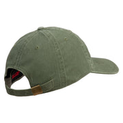 U.S. Army Military Police Insignia Embroidered Washed Solid Pigment Dyed Cotton Twill Brass Buckle Cap - Olive OSFM