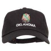 Oklahoma State Flag Embroidered Unstructured Washed Cap