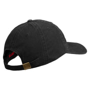 U.S. Army Military Police Insignia Embroidered Washed Solid Pigment Dyed Cotton Twill Brass Buckle Cap - Black OSFM