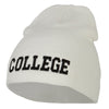 College Embroidered Knitted Short Beanie