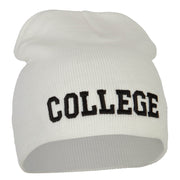 College Embroidered Knitted Short Beanie