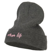 Momlife Embroidered Long Beanie