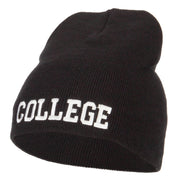 College Embroidered Knitted Short Beanie