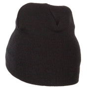 College Embroidered Knitted Short Beanie