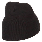 College Embroidered Knitted Short Beanie