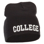 College Embroidered Knitted Short Beanie