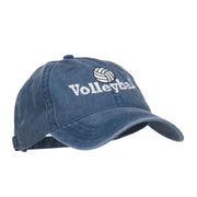 Volleyball Embroidered Washed Buckle Cap