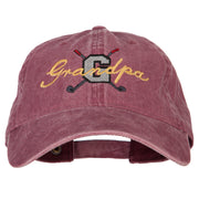 Golf Grandpa Embroidered Washed Cotton Twill Cap