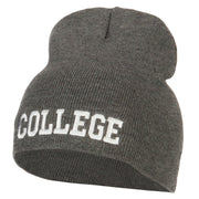 College Embroidered Knitted Short Beanie