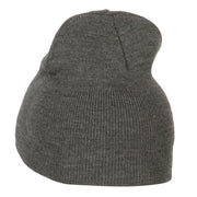 College Embroidered Knitted Short Beanie