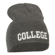 College Embroidered Knitted Short Beanie