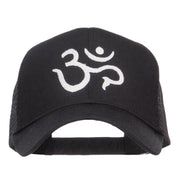 Hindu Om Symbol Embroidered Mesh Cap